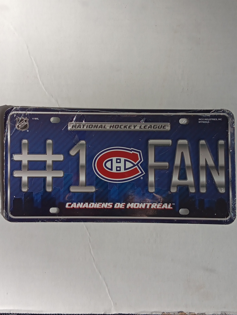 NHL MONTREAL CANADIENS #1 FAN BLUE SILVER  LICEENSE PLATE